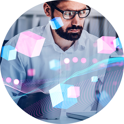 Man working on a laptop